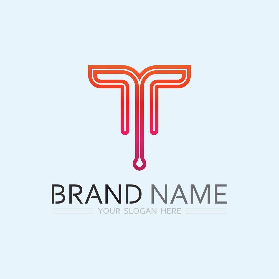 letter T logo image and font T design graphic vector