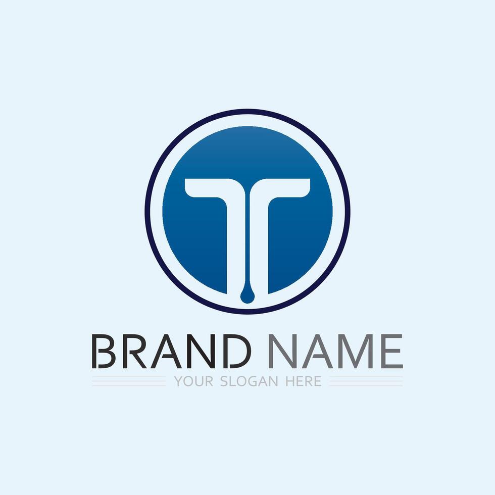 letter T logo image and font T design graphic vector