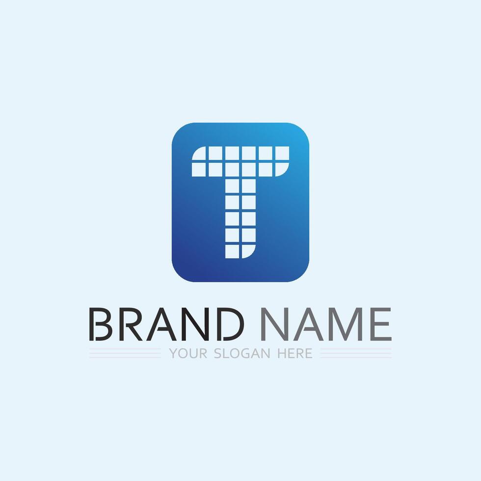 letter T logo image and font T design graphic vector