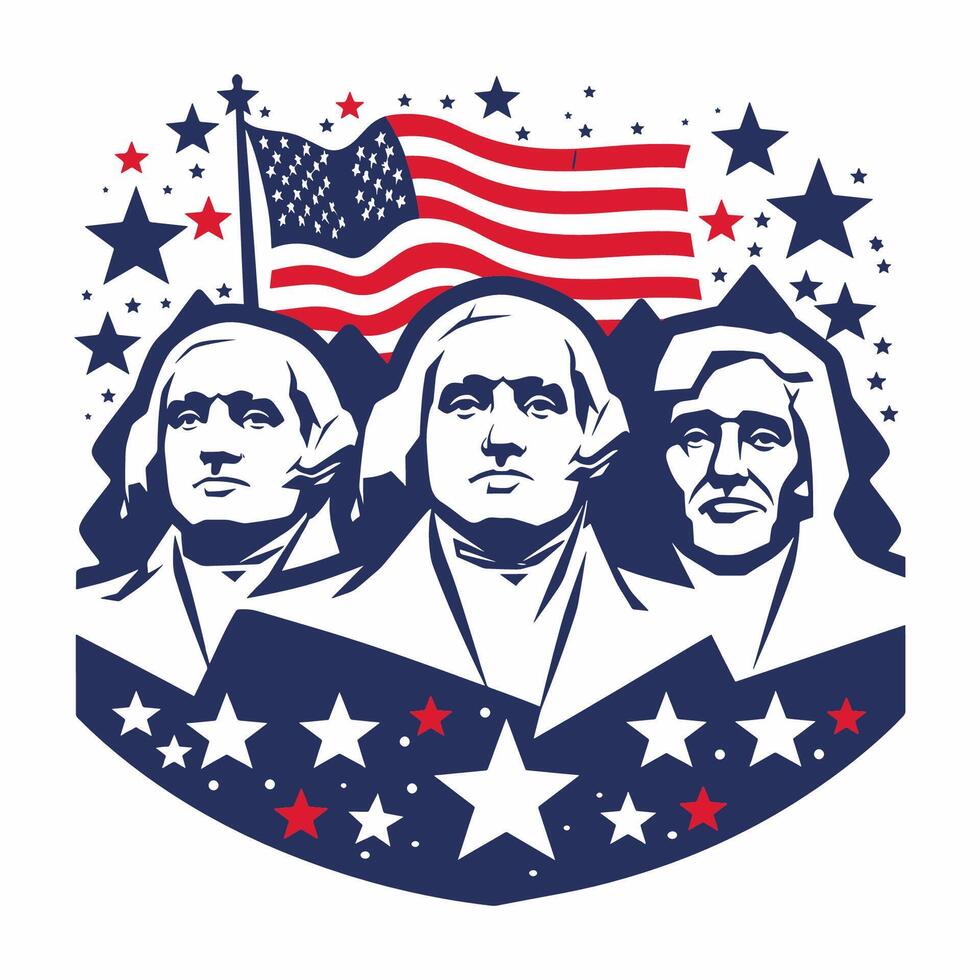 Iconic monuments like Mount Rushmore vector