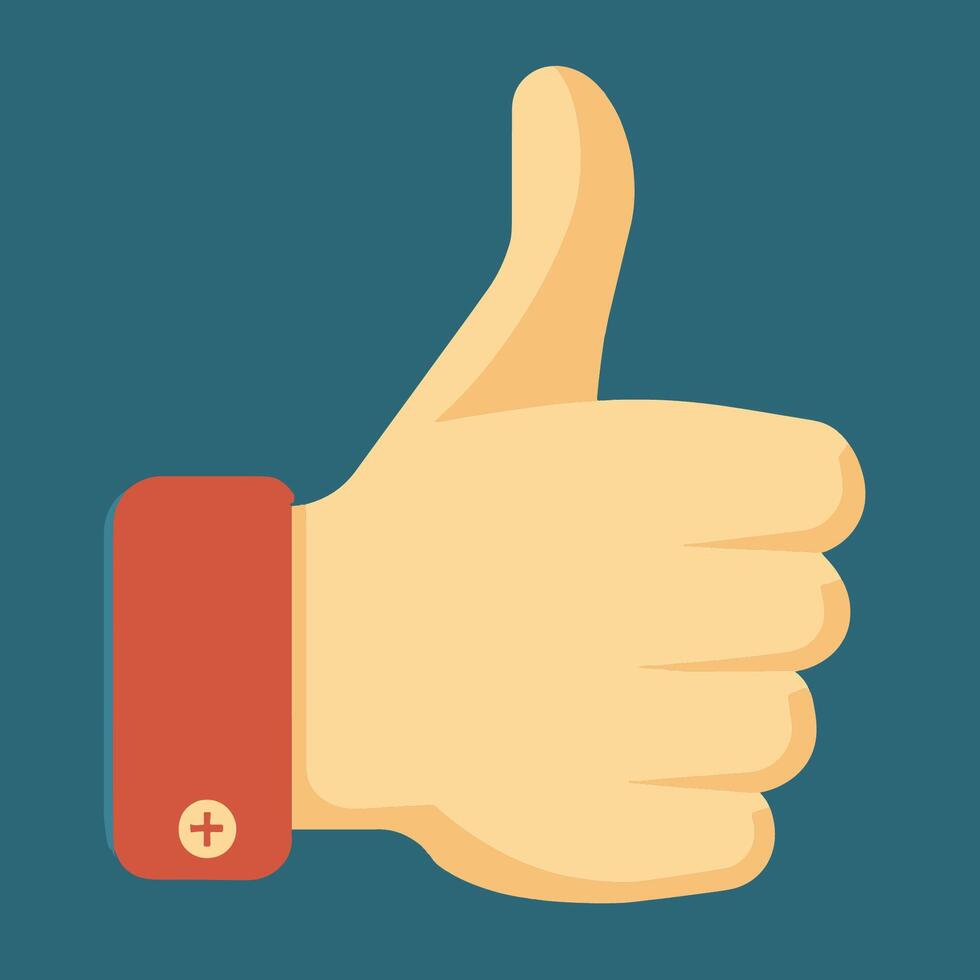 Raised thumbs up or like icon vector