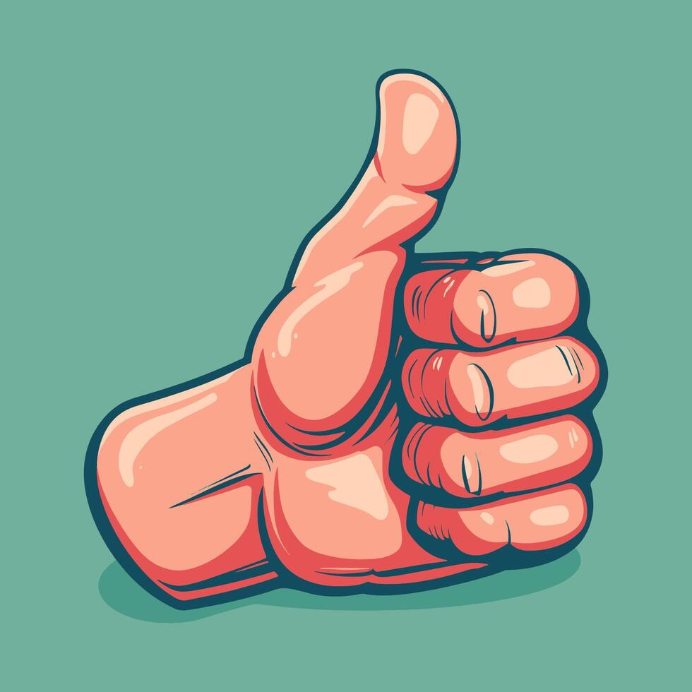 Raised thumbs up or like icon vector