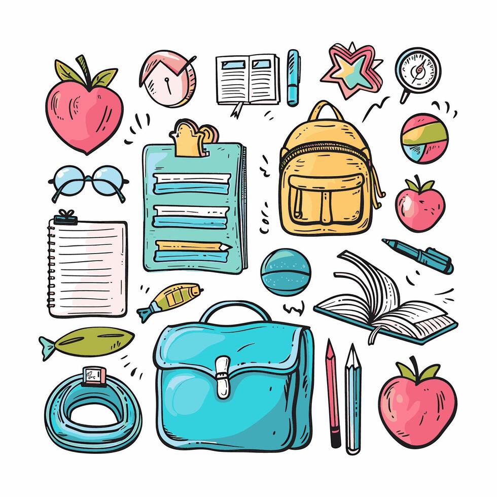 back to school set vector