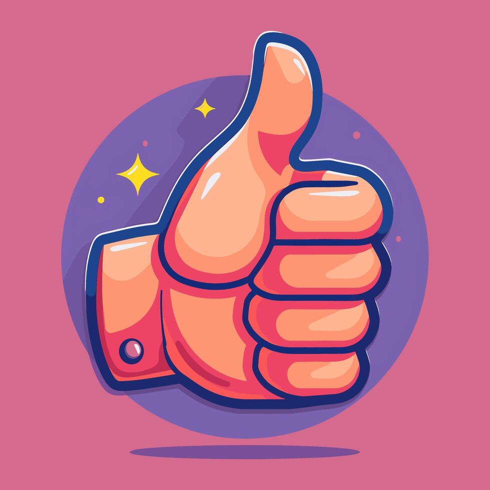 Raised thumbs up or like icon vector