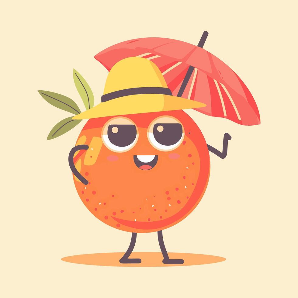 A grapefruit with a wide smile vector