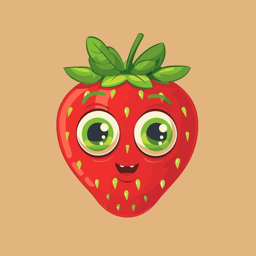 A cheerful strawberry character vector