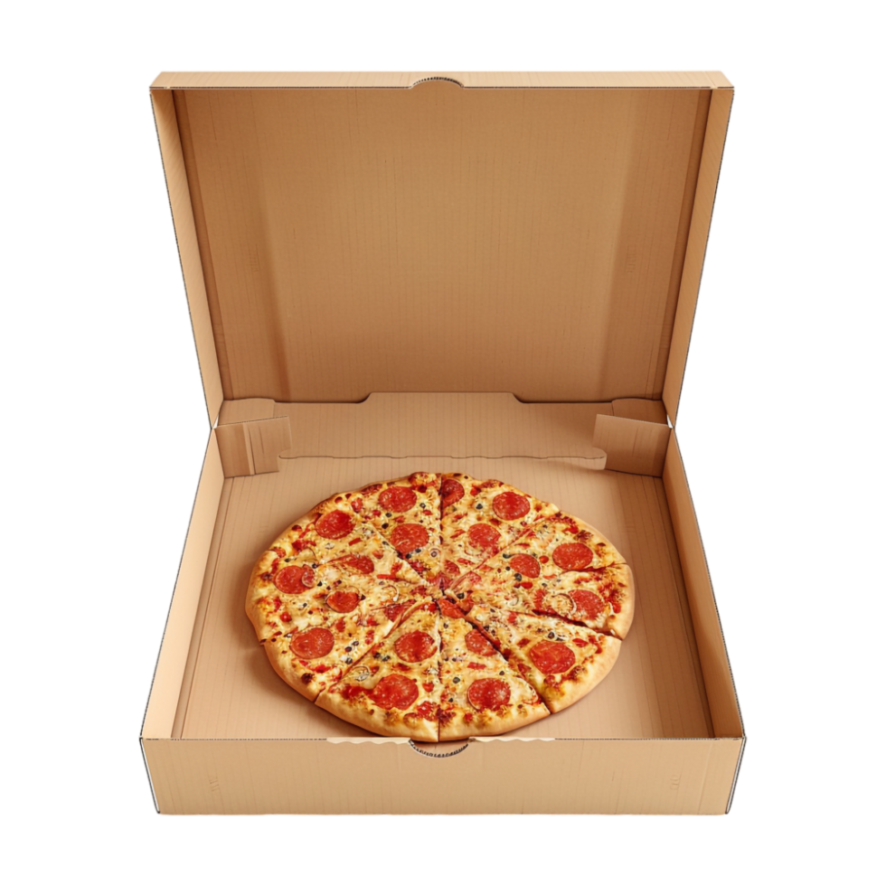Pizza in a Box on Transparent Background png