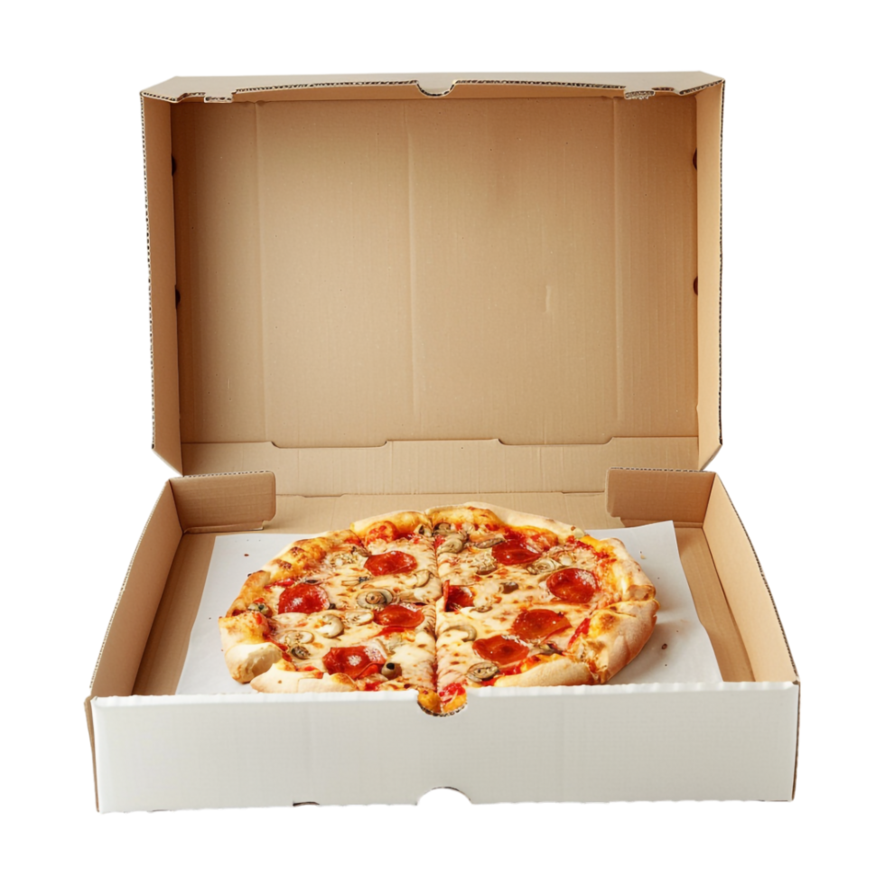Pizza in a Box on Transparent Background png