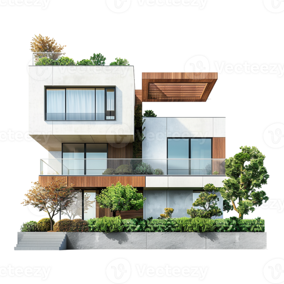 Real Estate Luxury Residential or Commercial Building on Transparent Background png