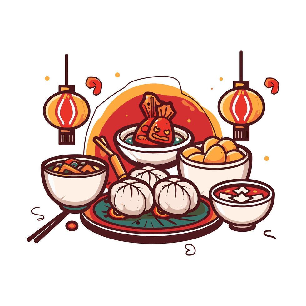 traditional-lunar-new-year-foods-47081974-vector-art-at-vecteezy