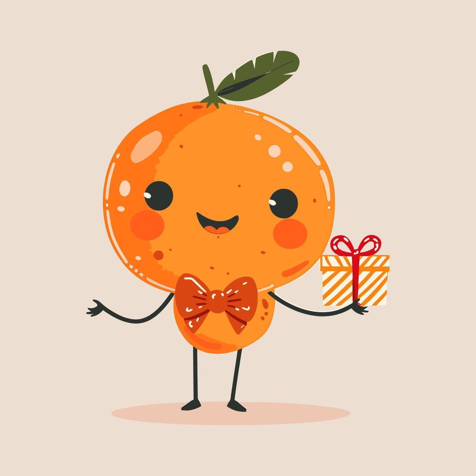 A clementine with rosy cheeks vector