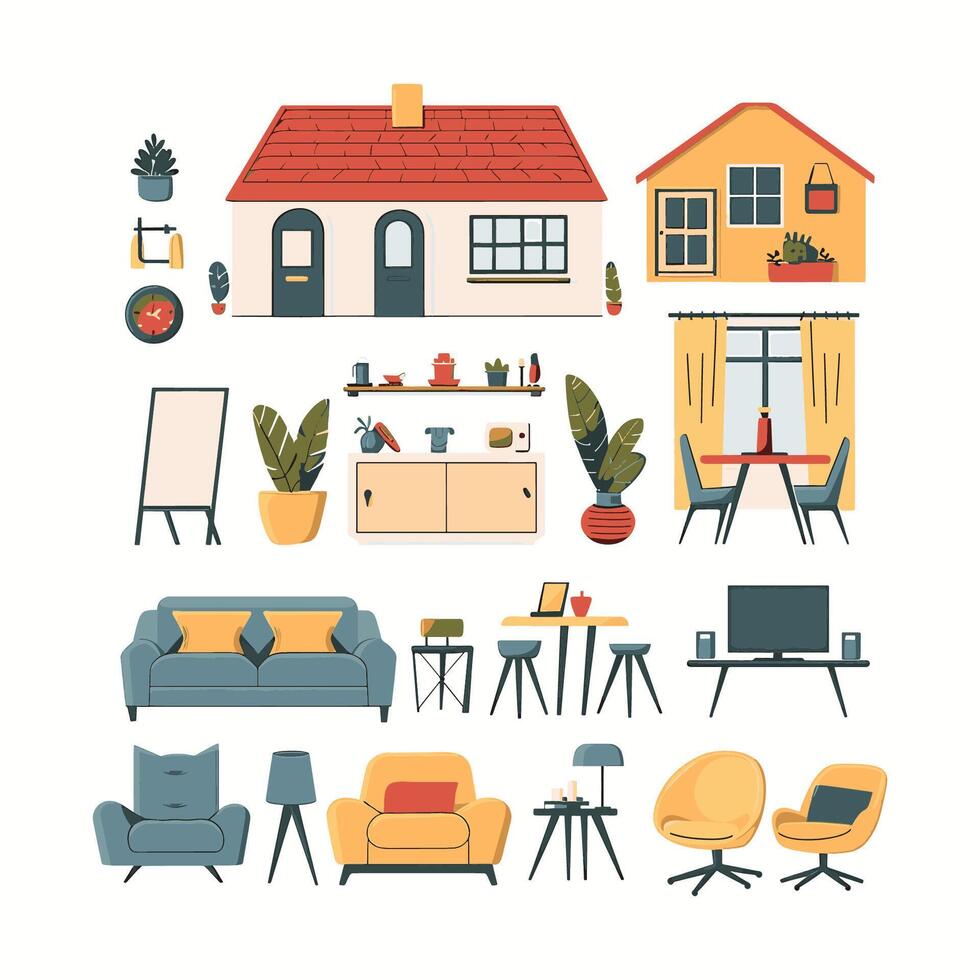 set home simple illustation vector