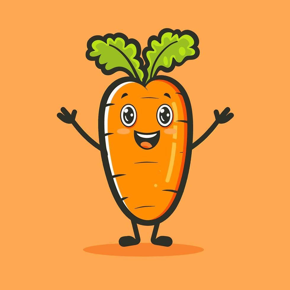 Cute cartoon carrot character vector