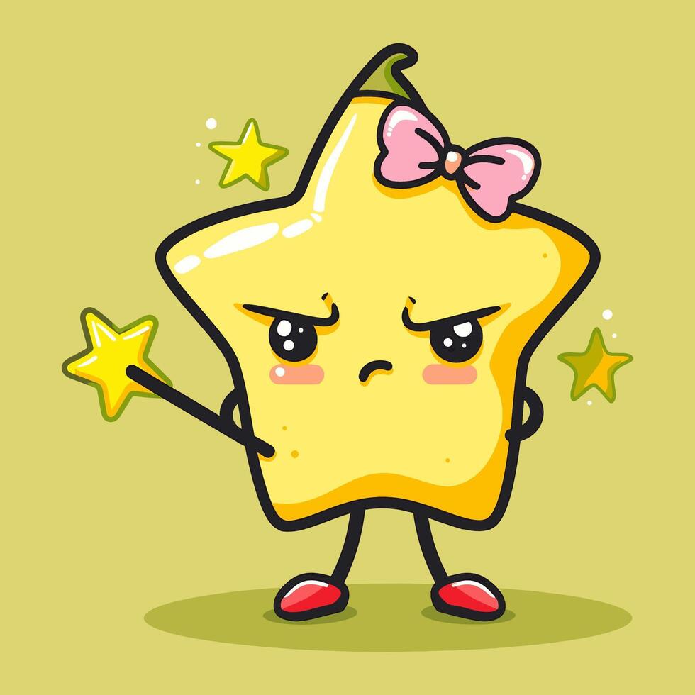 A starfruit with a sassy expression vector