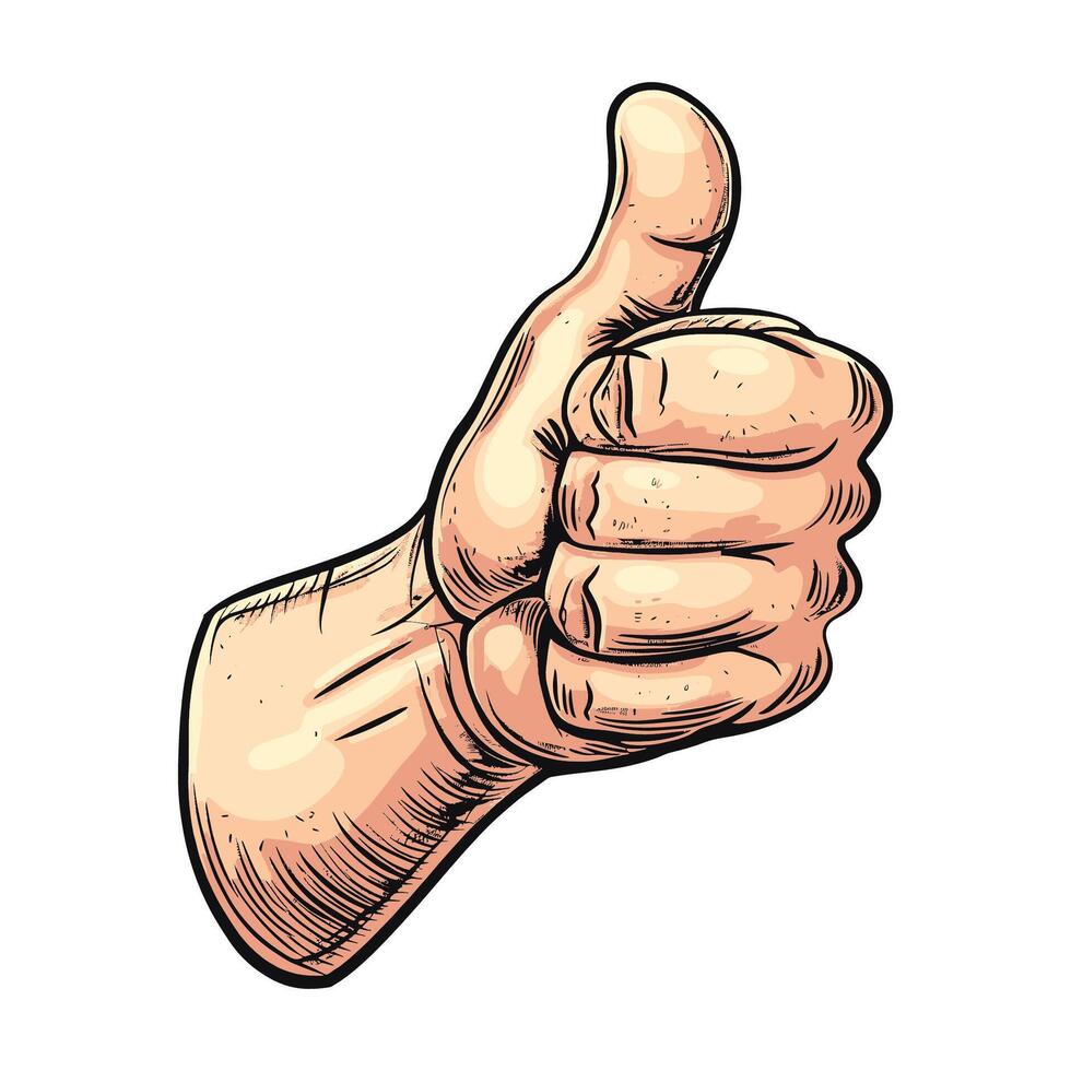 Raised thumbs up or like icon vector