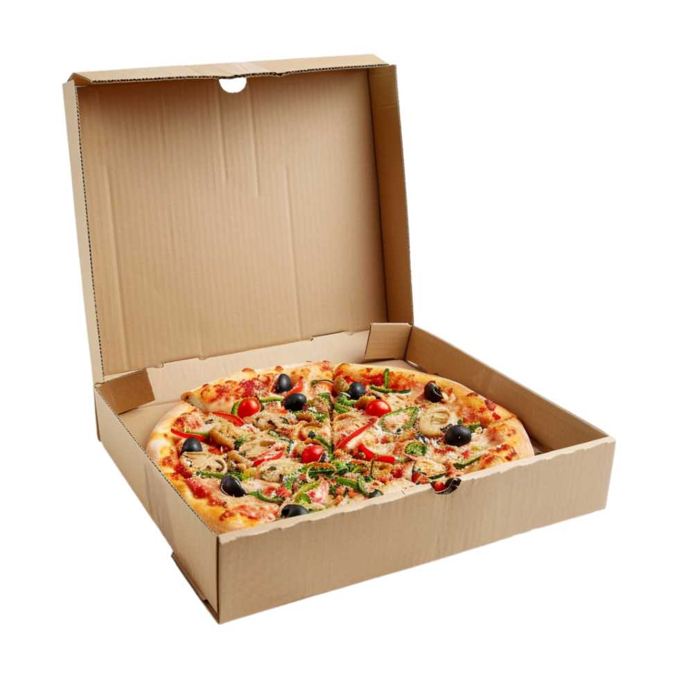 Pizza in a Box on Transparent Background png