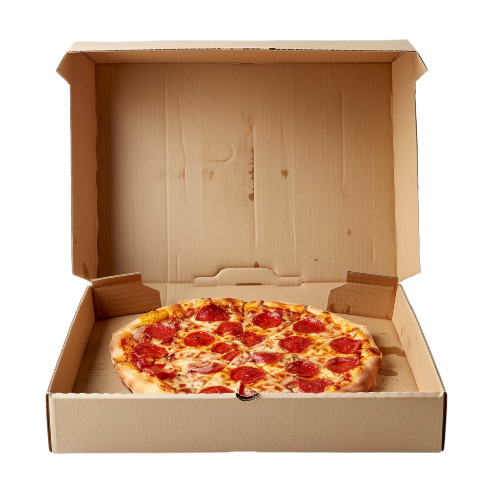 Pizza in a Box on Transparent Background png