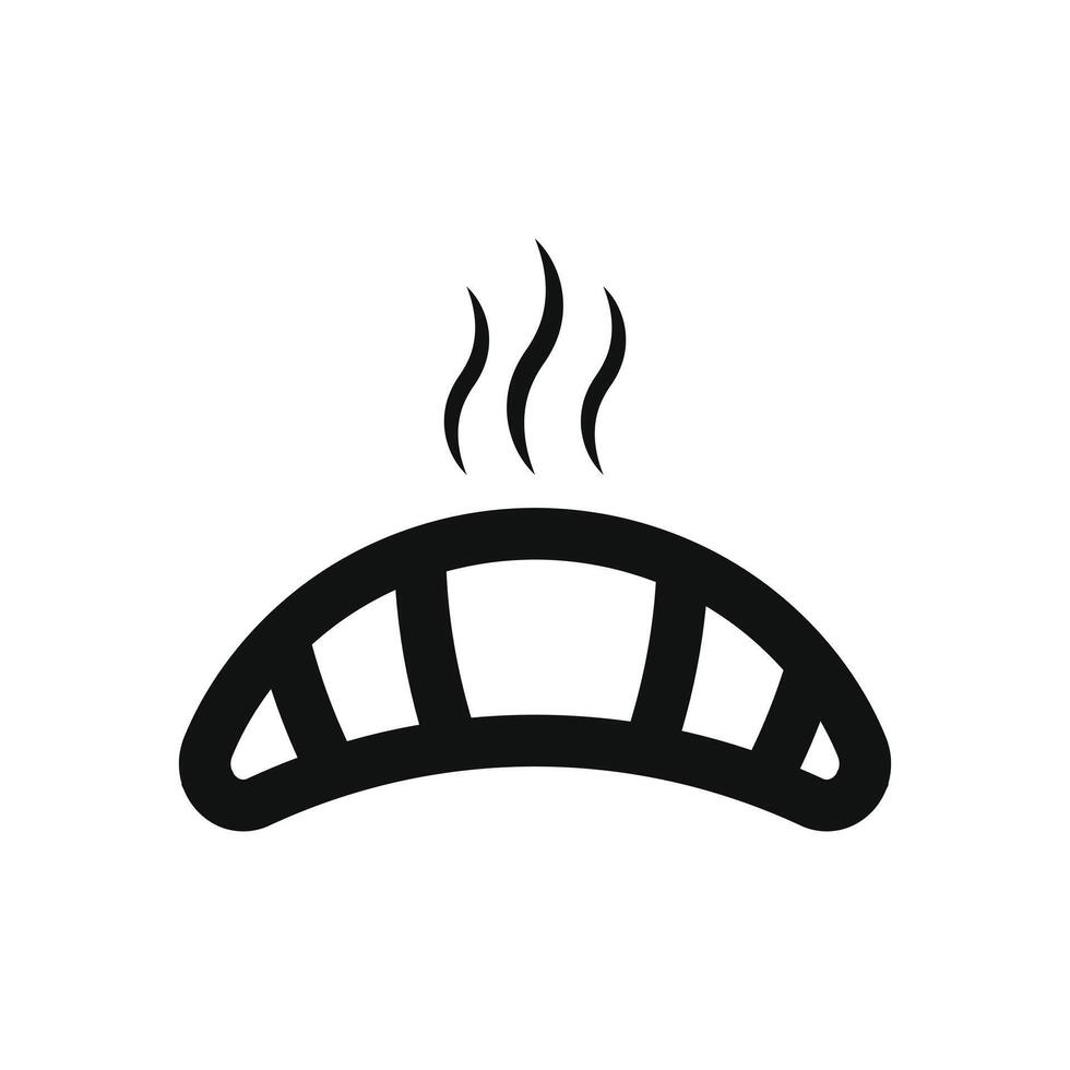 bread icon design outline style on white background vector