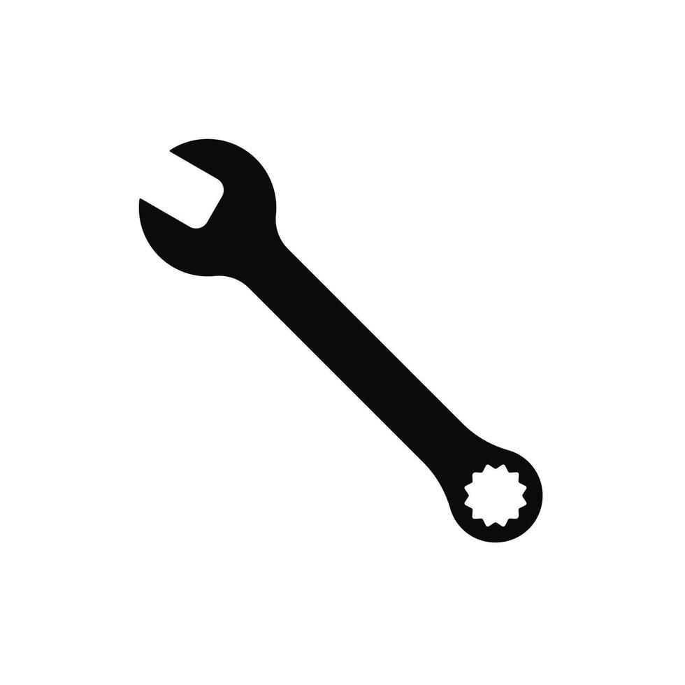 wrench icon design silhouette isolated on white background vector