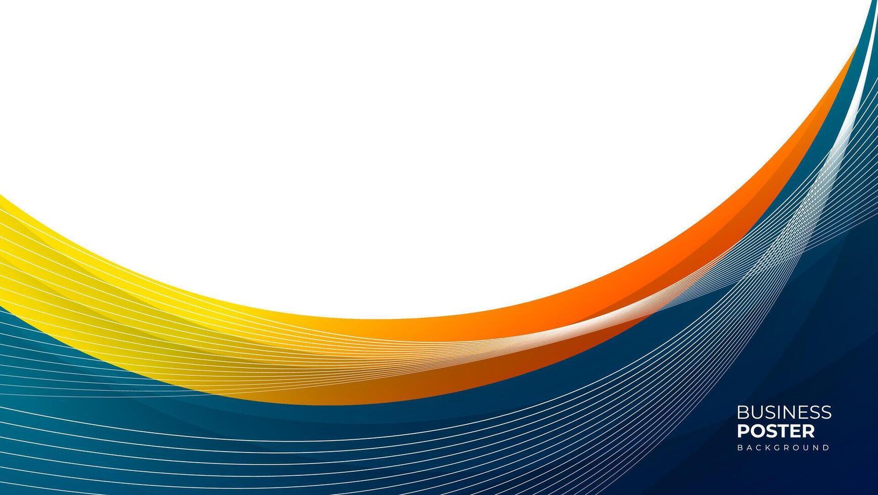 blue yellow orange wave background for corporate design vector