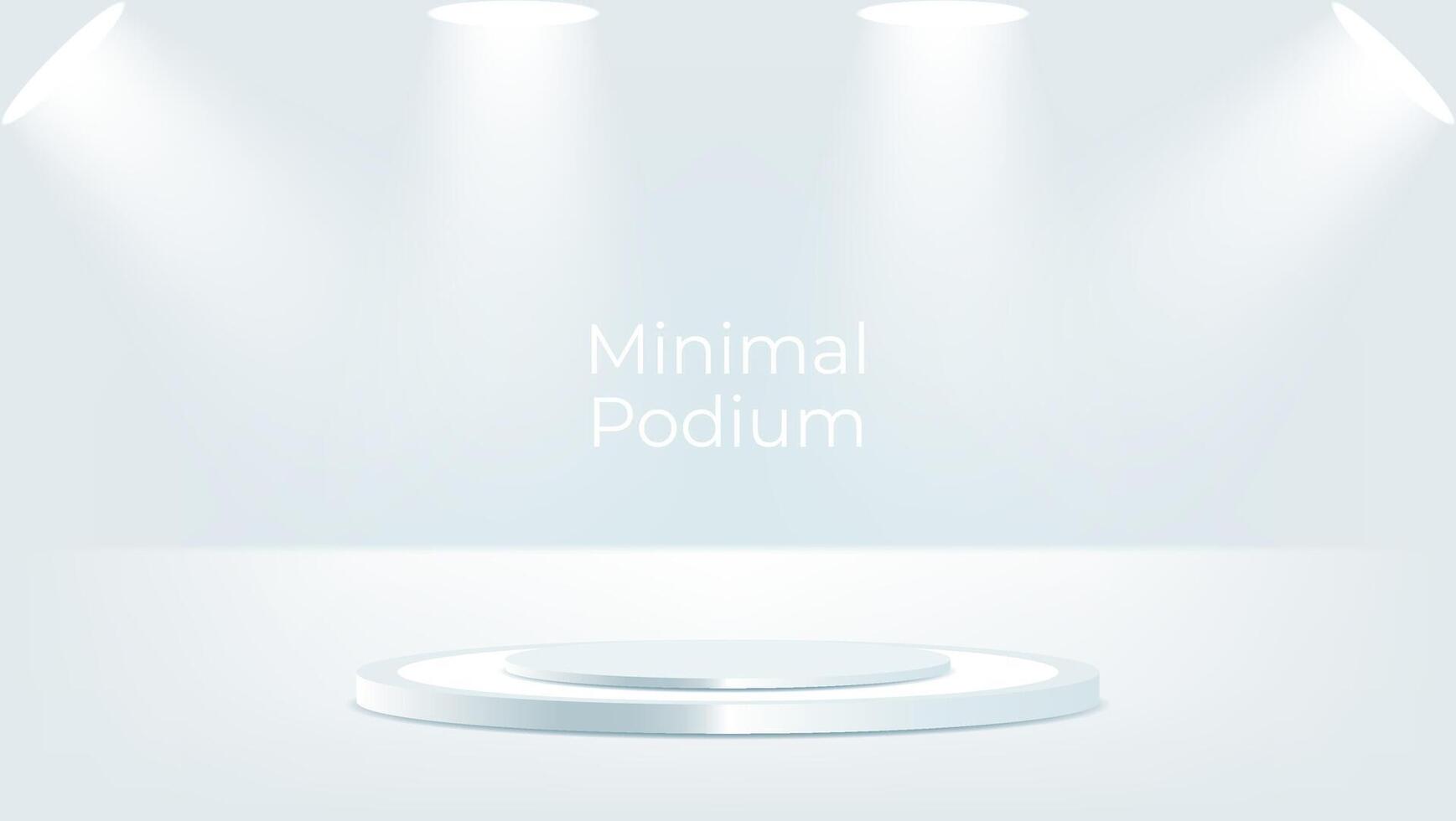 minimal white podium with lighting vector