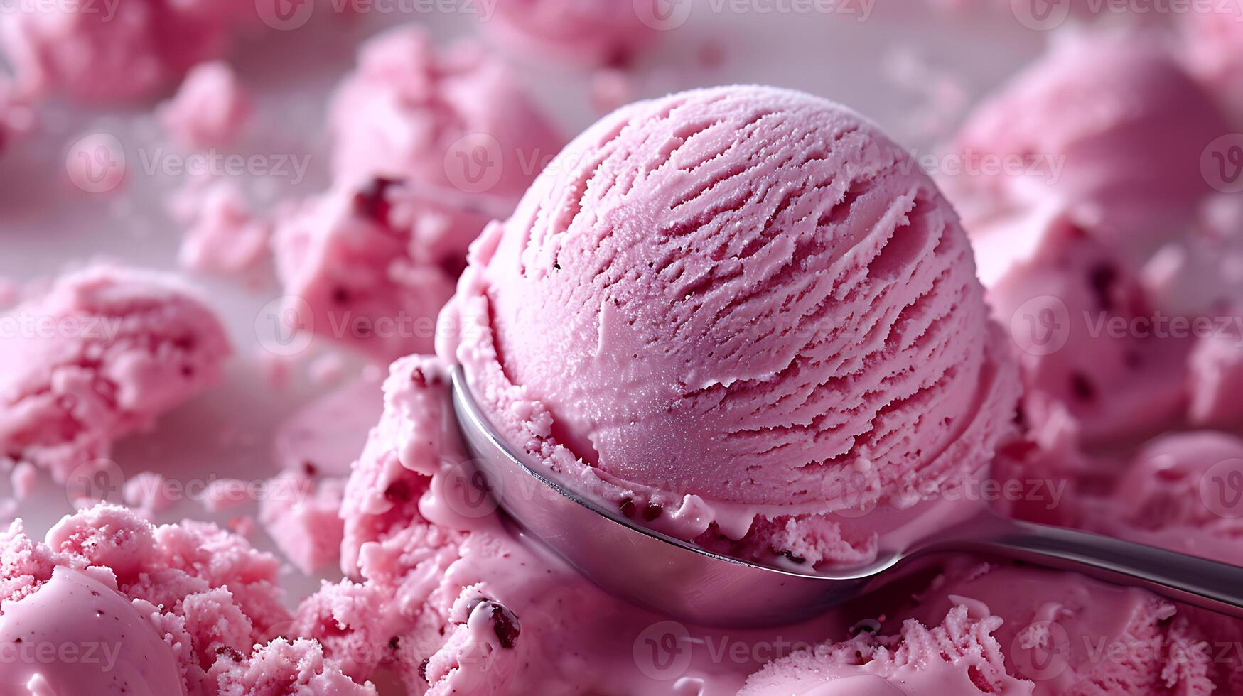 Tasty food ice cream scoops photo