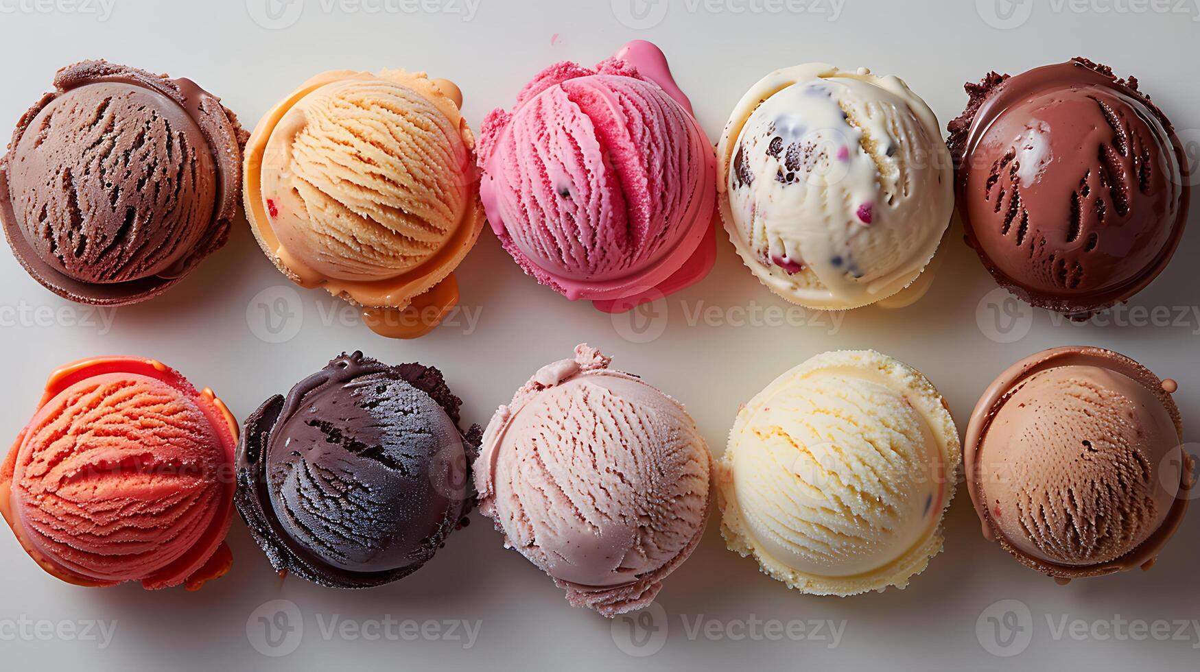 Tasty food ice cream scoops photo