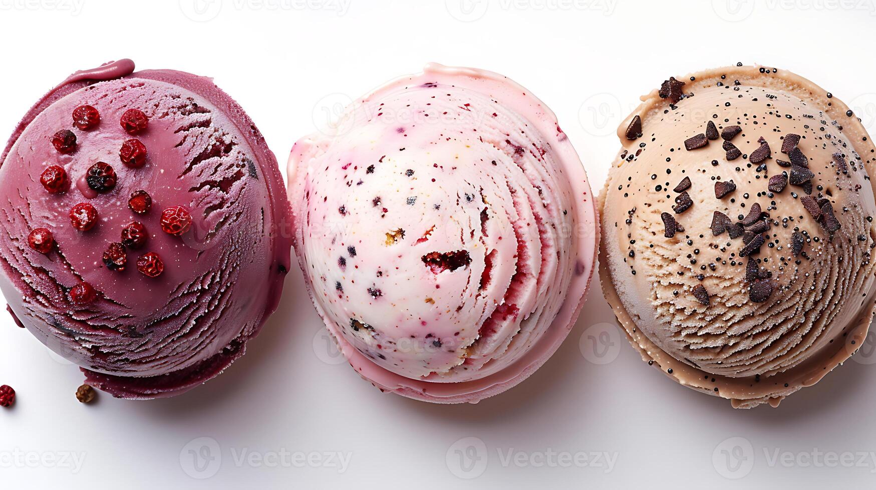 Tasty food ice cream scoops photo