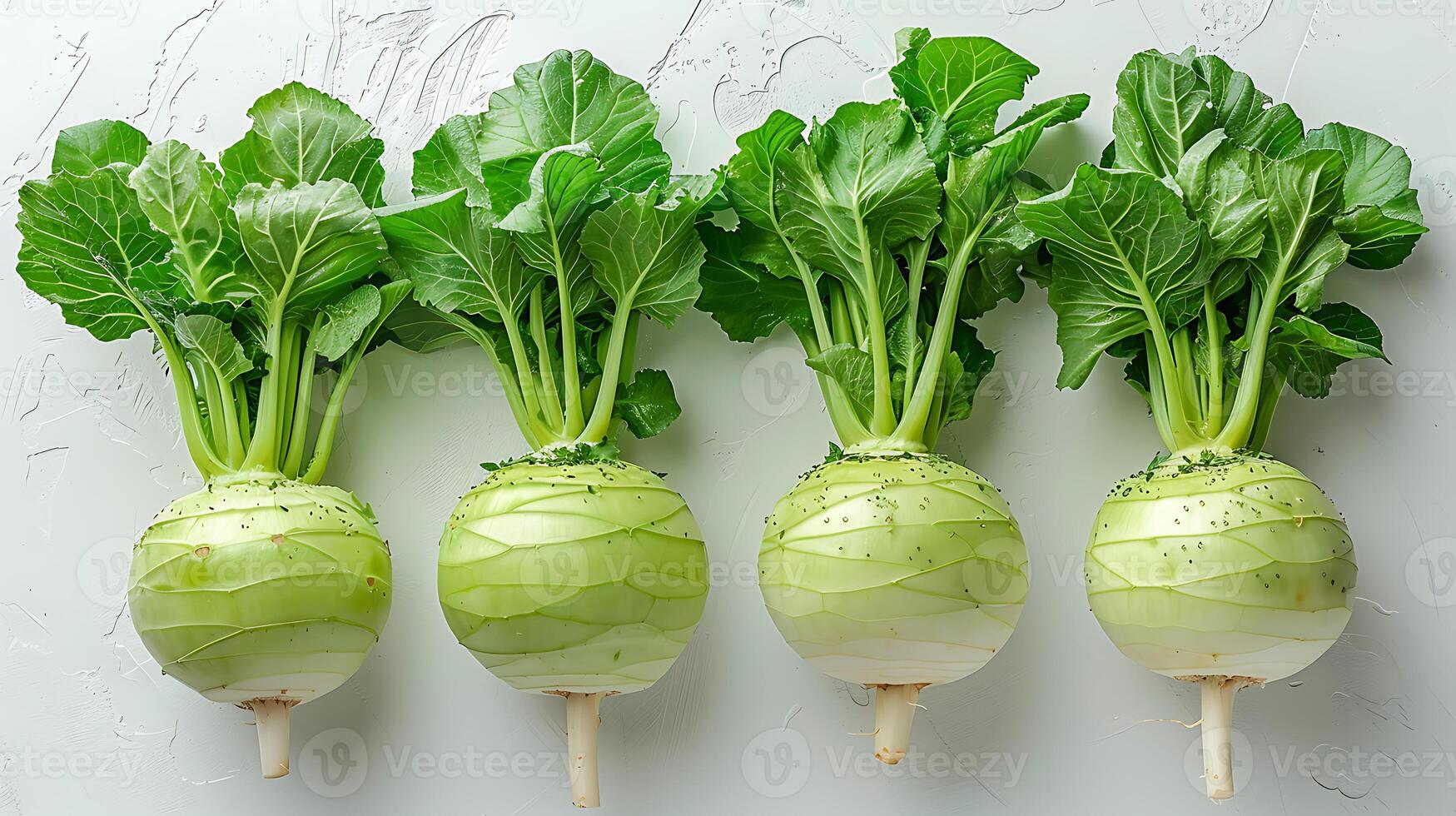 Fresh kohlrabi vegetable on a white background photo