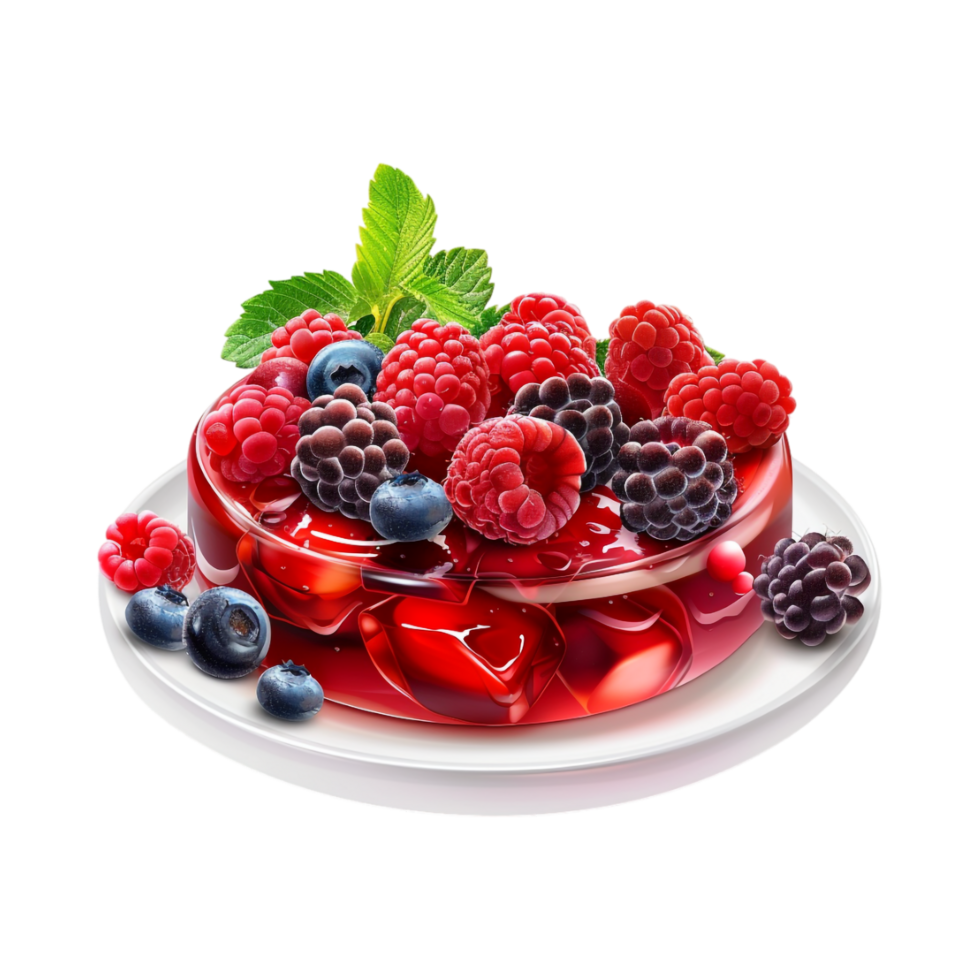 Red Jelly Cake on Transparent Background png
