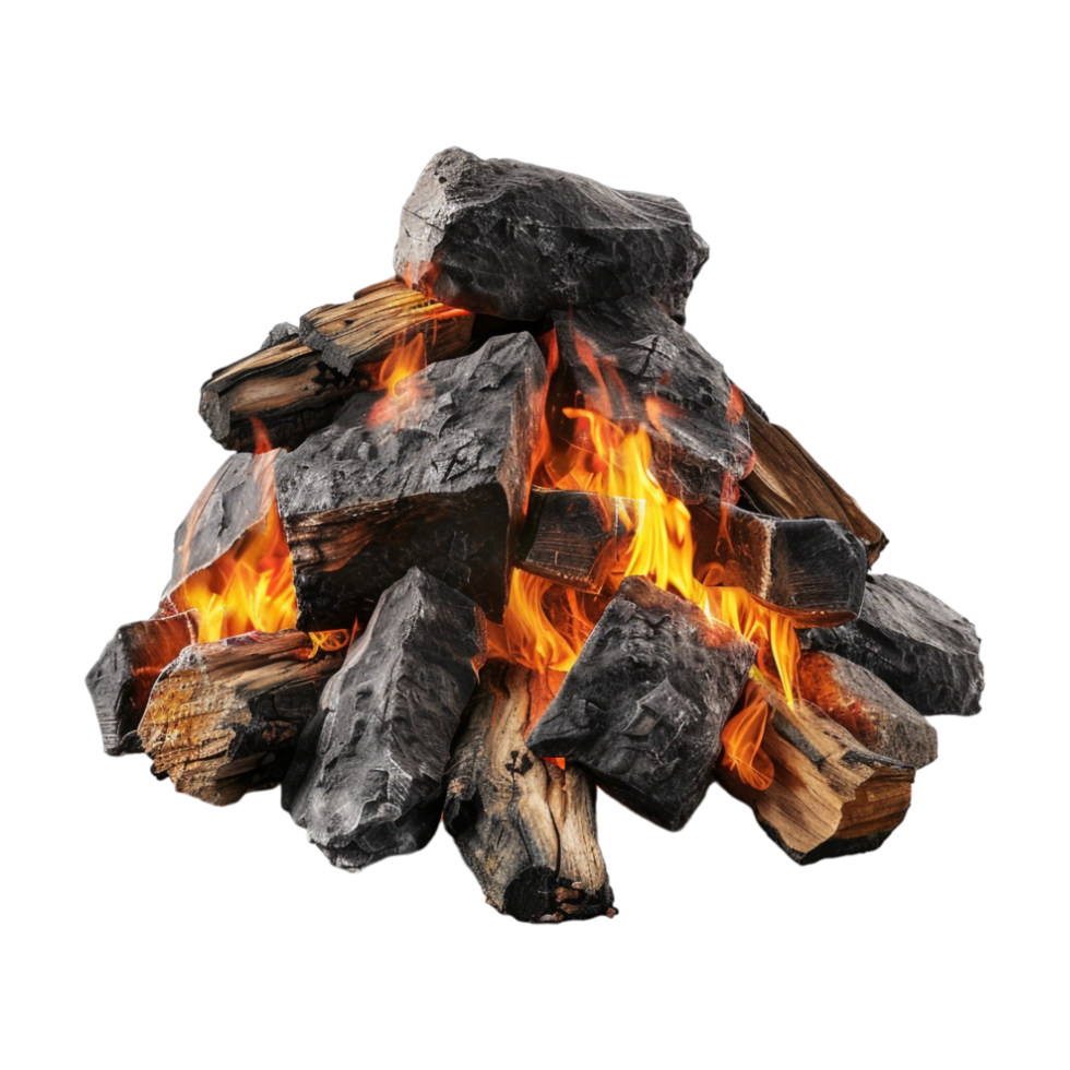 Fire on woods stack on Transparent Background png