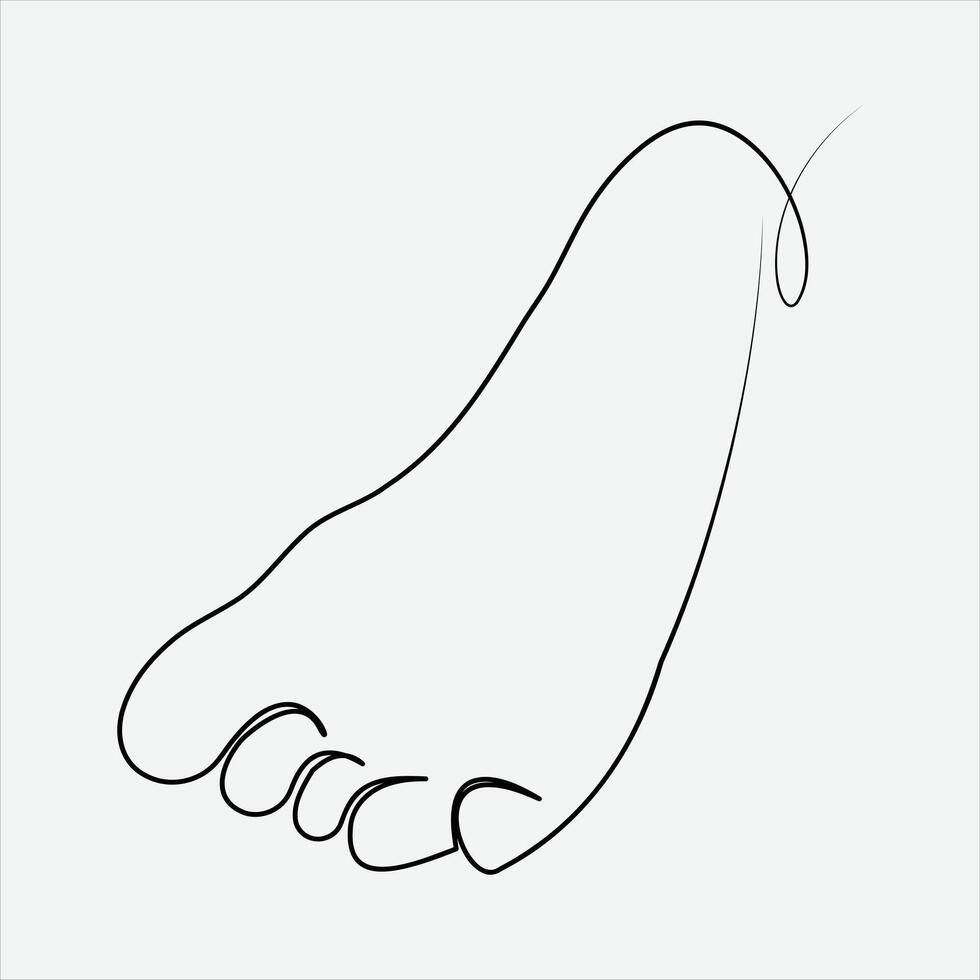 Continuous drawing illustration feet art vector