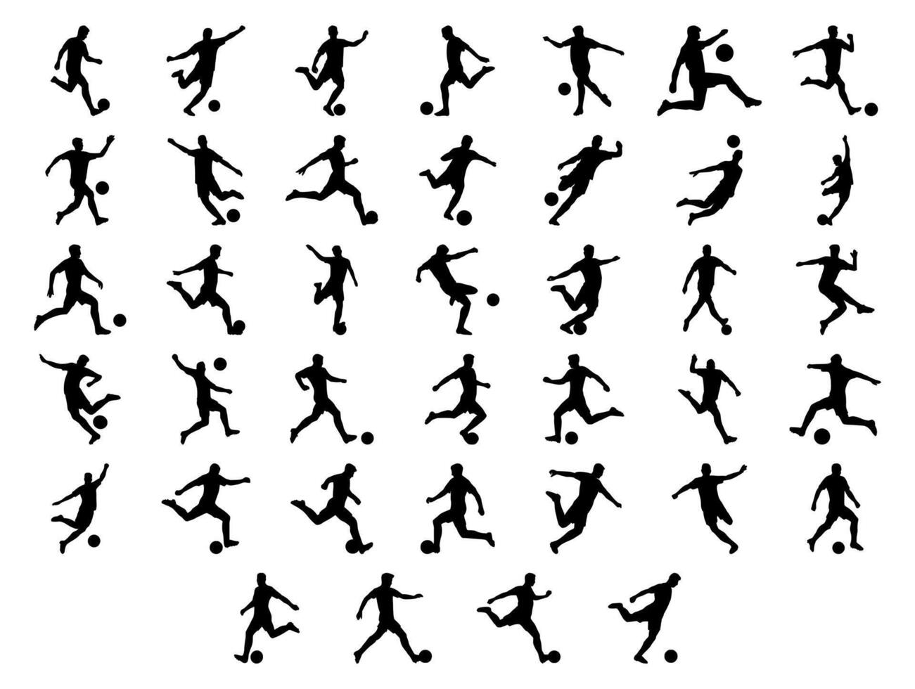Illustration of Soccer Player Silhouette. Football player vector