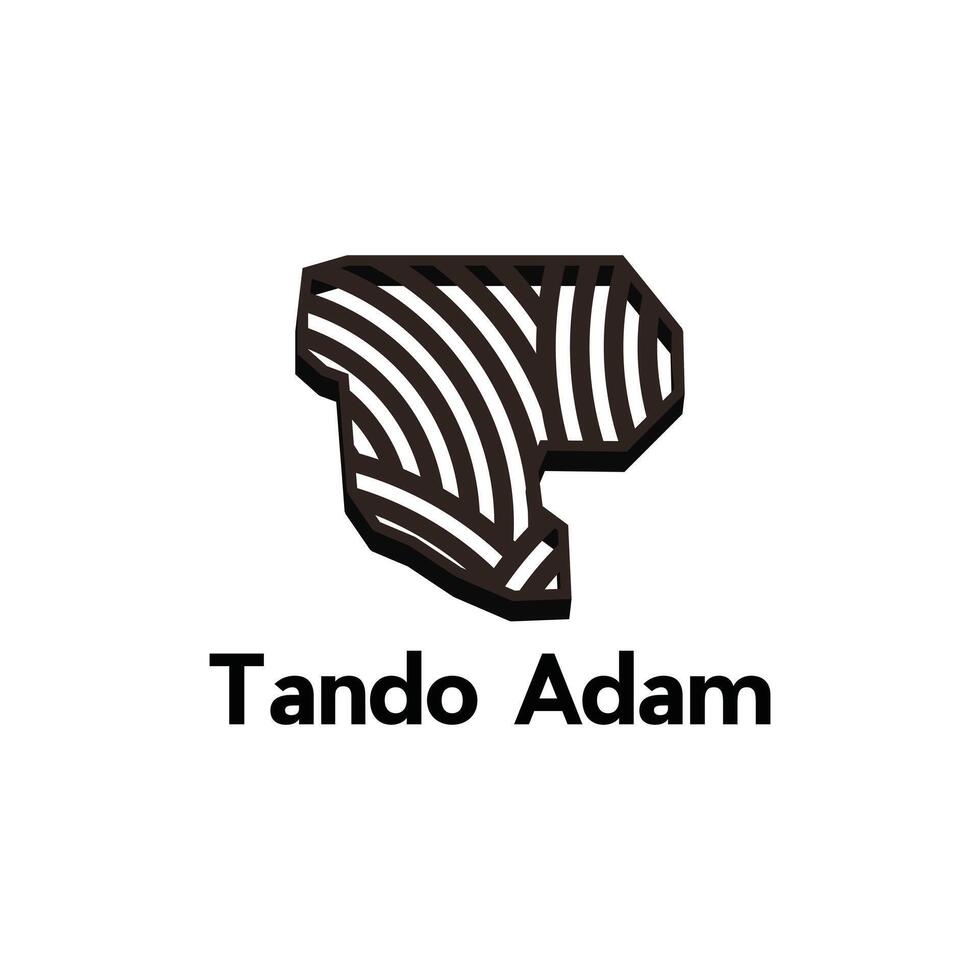 Tando Adam world map design template, graphic style isolated on white background, suitable for your company vector