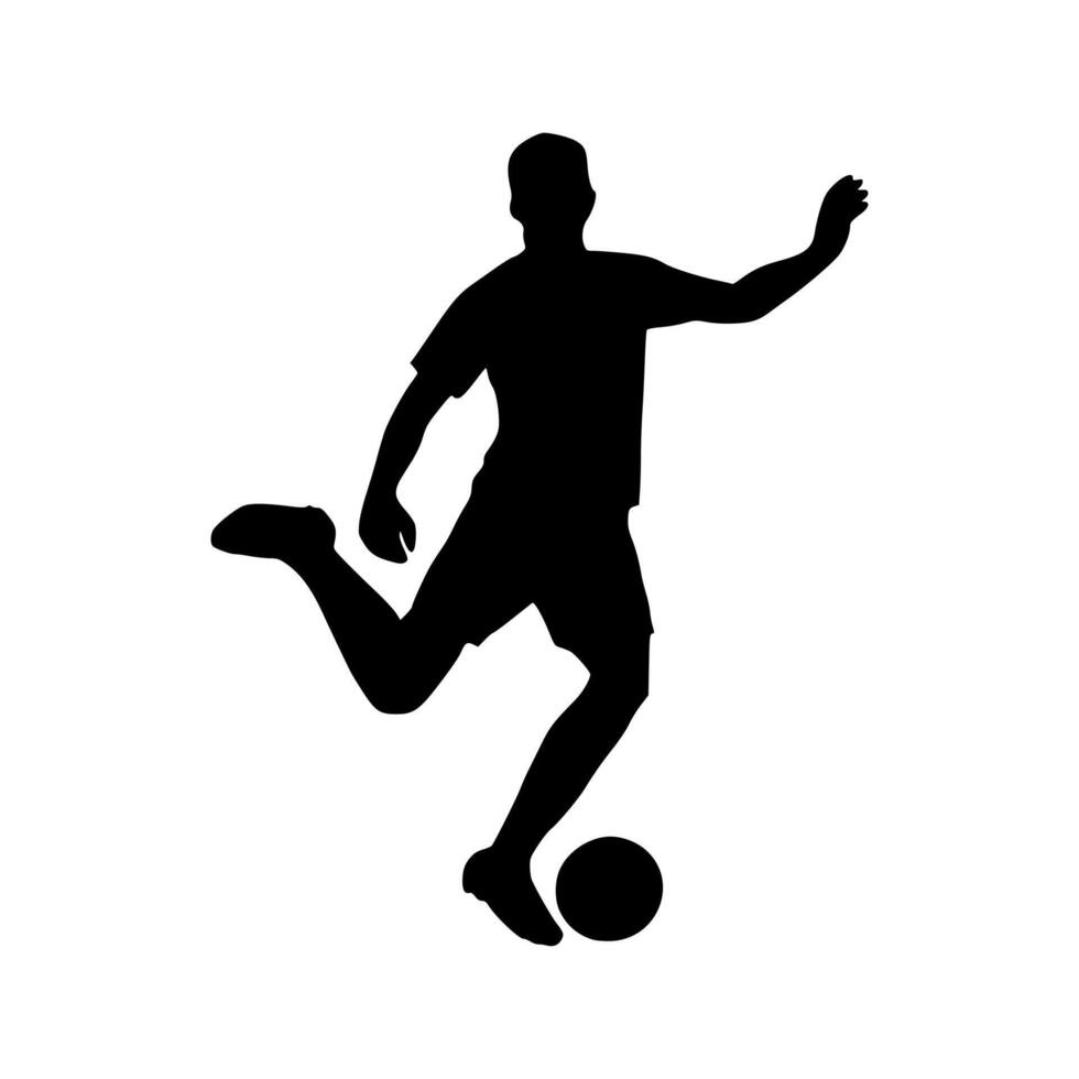 Illustration of Soccer Player Silhouette. Football player vector