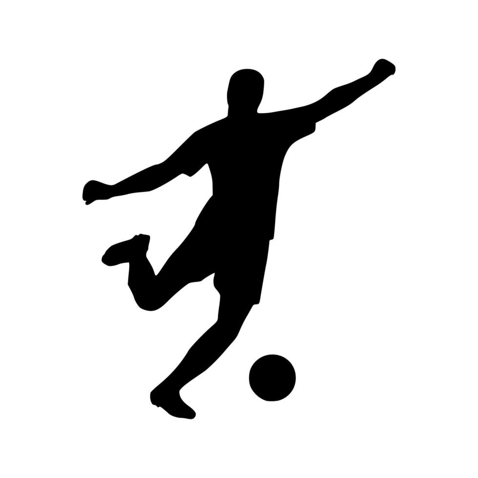 Illustration of Soccer Player Silhouette. Football player vector