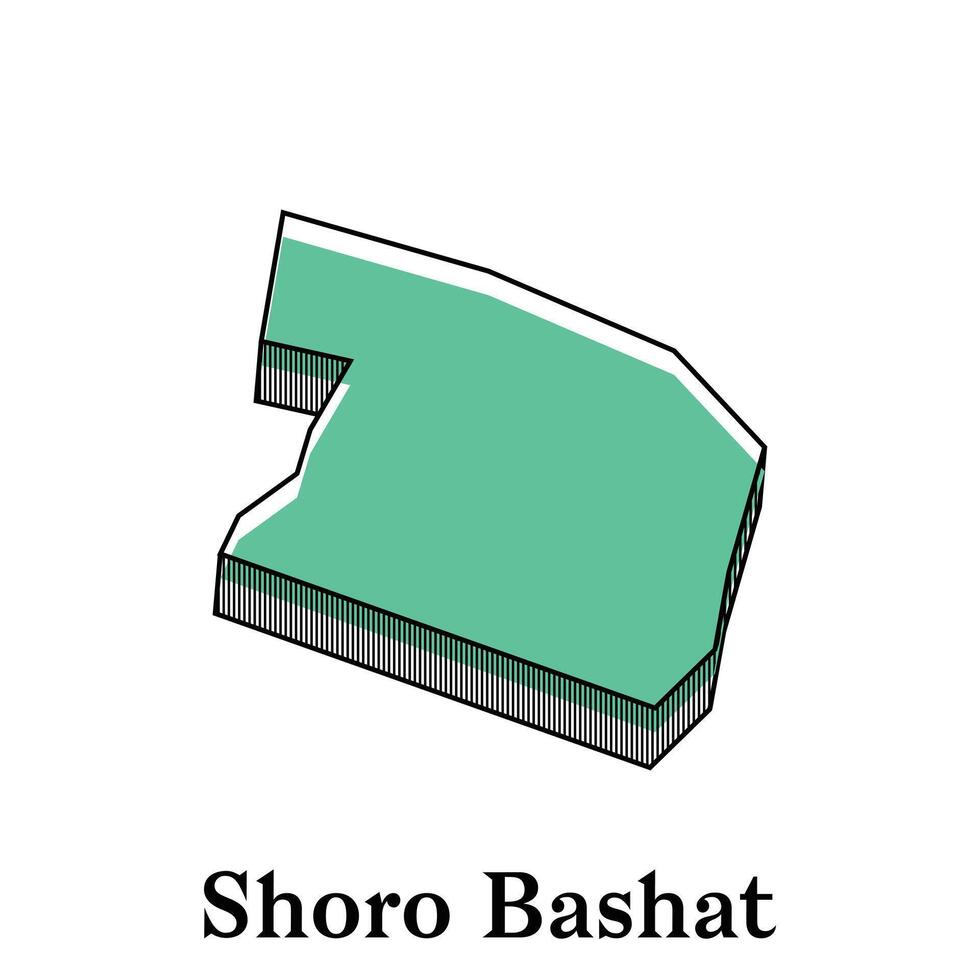Map of Shoro Bashat illustration design template, Map have all province and mark the capital city of Kyrgyzstan, suitable for your company vector
