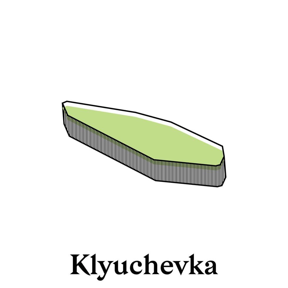 Map of Klyuchevka illustration design template, Map have all province and mark the capital city of Kyrgyzstan, suitable for your company vector