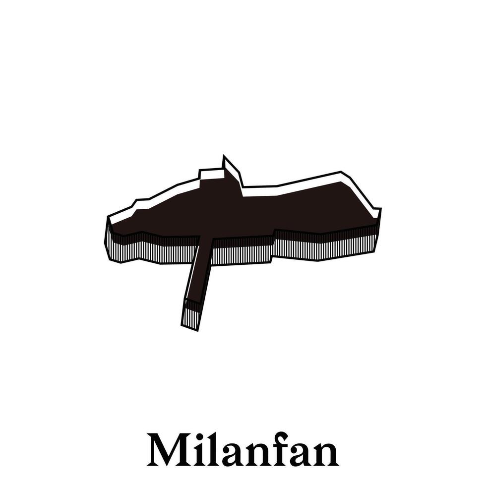 Map of Milanfan illustration design template, Map have all province and mark the capital city of Kyrgyzstan, suitable for your company vector