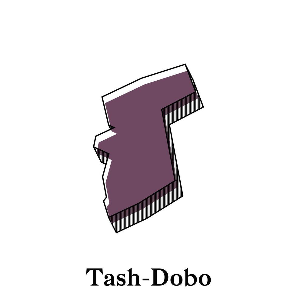 Map of Tash Dobo illustration design template, Map have all province and mark the capital city of Kyrgyzstan, suitable for your company vector