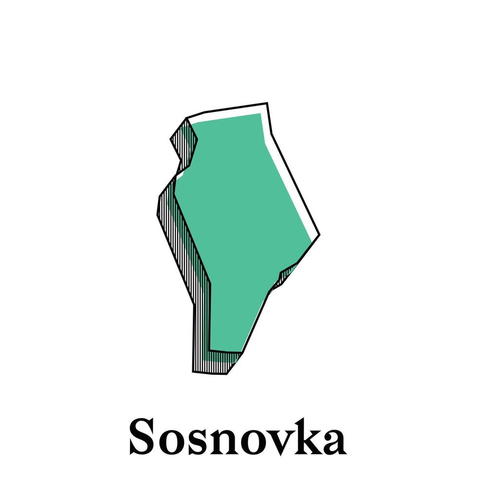 Map of Sosnovka illustration design template, Map have all province and mark the capital city of Kyrgyzstan, suitable for your company vector