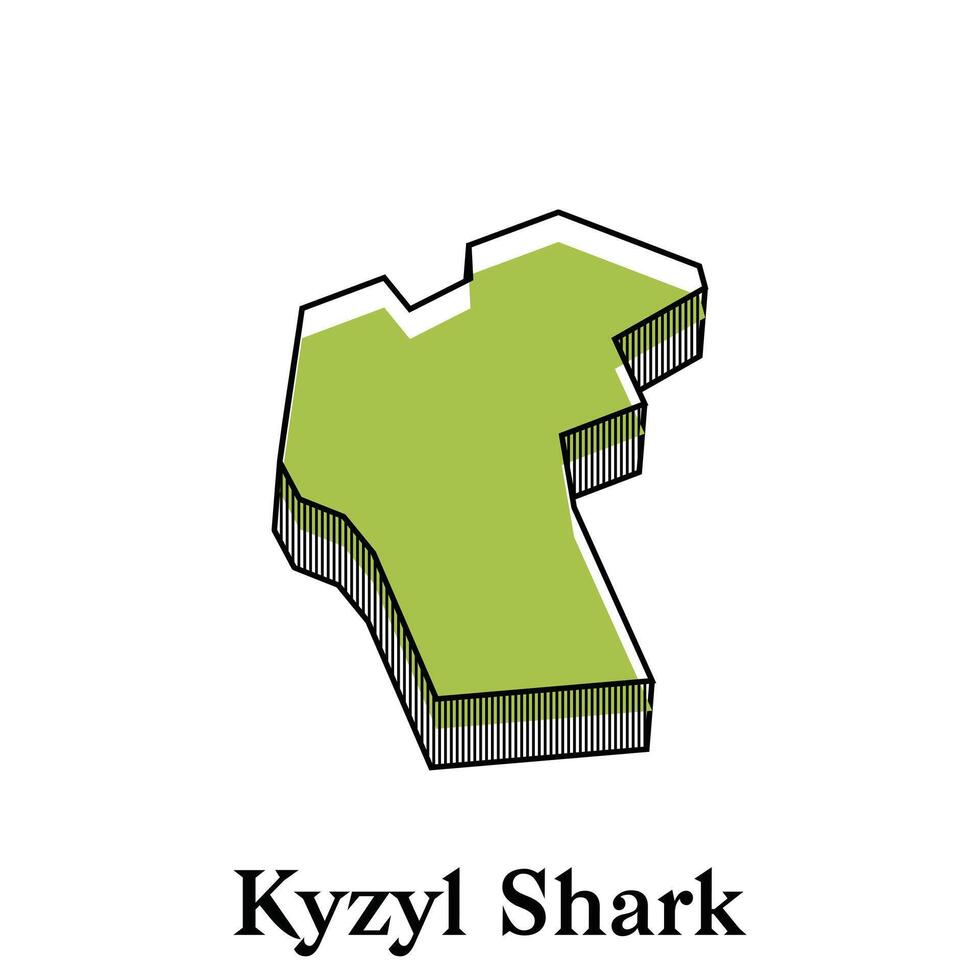 Map of Kyzyl Shark illustration design template, Map have all province and mark the capital city of Kyrgyzstan, suitable for your company vector