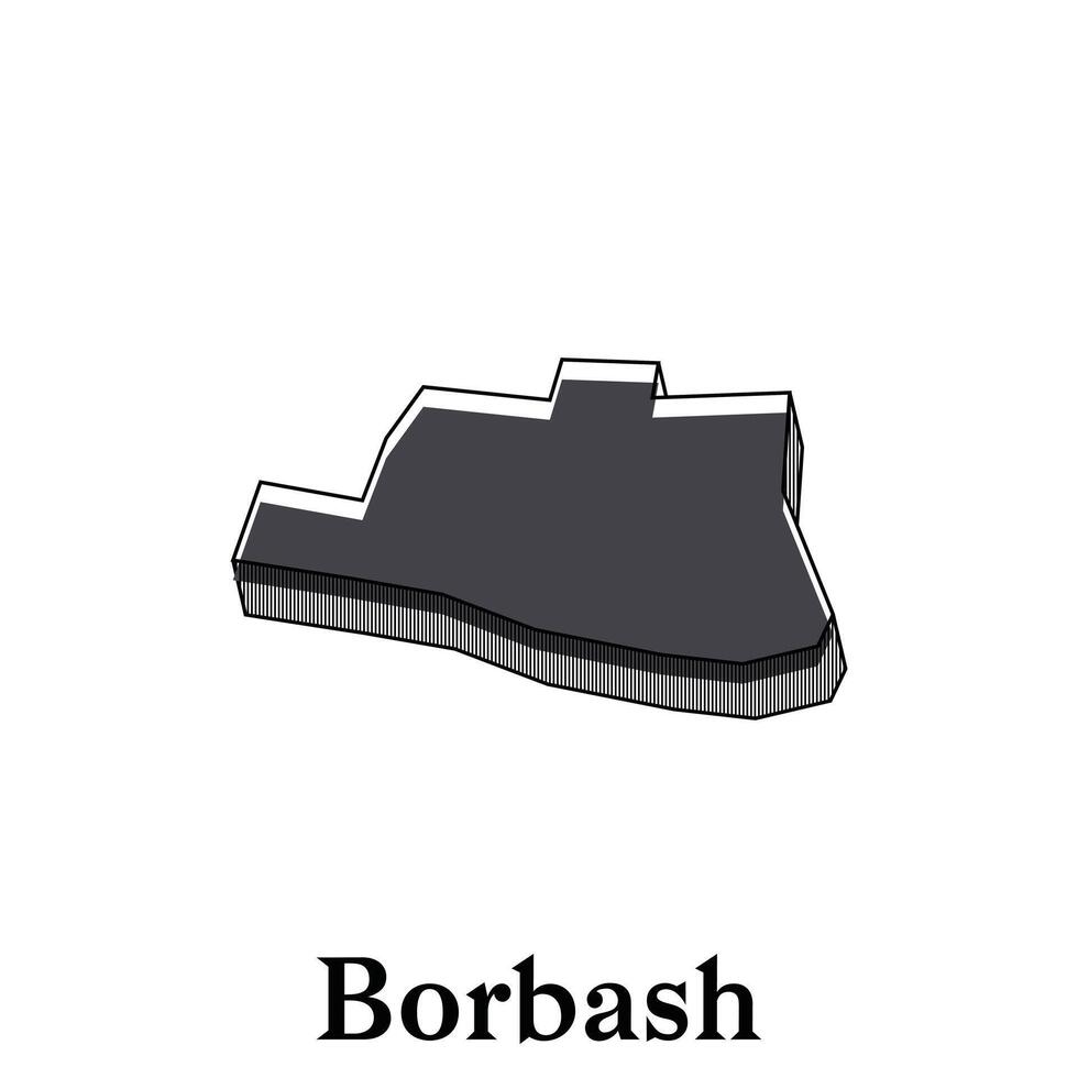 Map of Borbash illustration design template, Map have all province and mark the capital city of Kyrgyzstan, suitable for your company vector