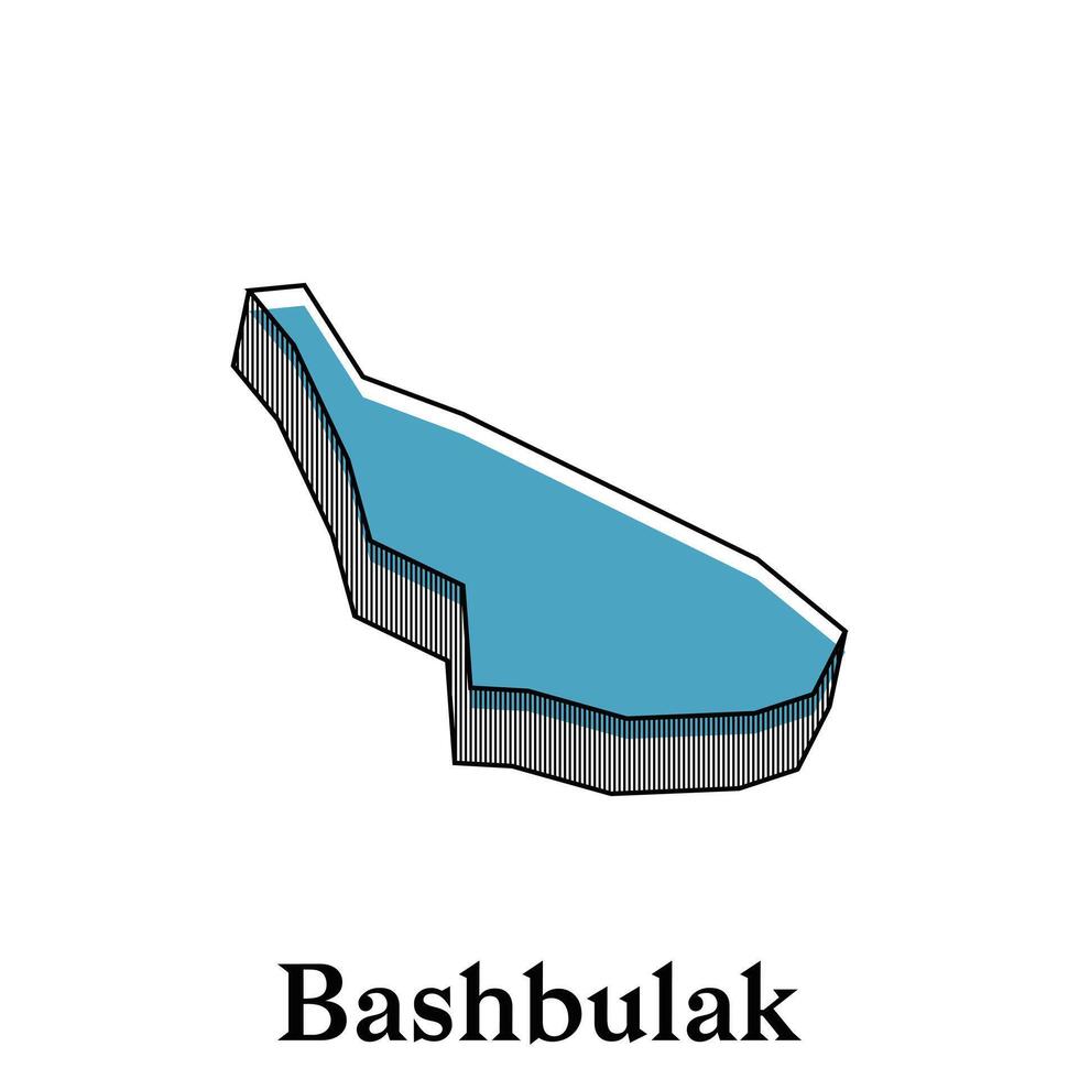 Map of Bashbulak illustration design template, Map have all province and mark the capital city of Kyrgyzstan, suitable for your company vector