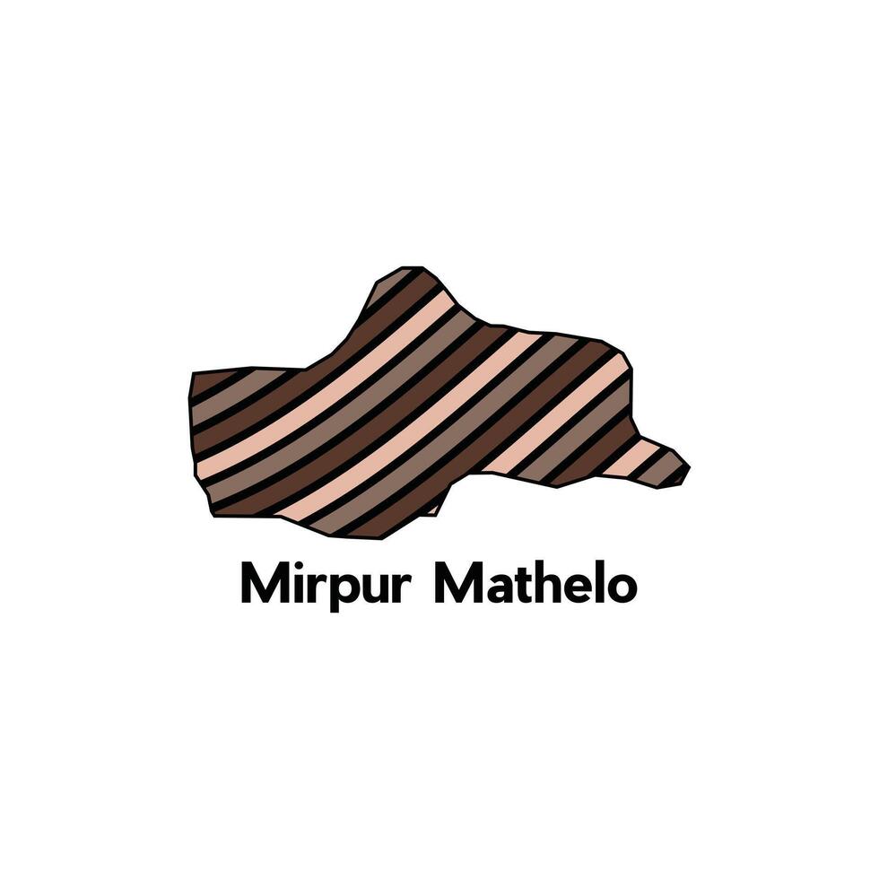 Map of Mirpur Mathelo design template, national borders and important cities of Pakistan Country illustration design vector