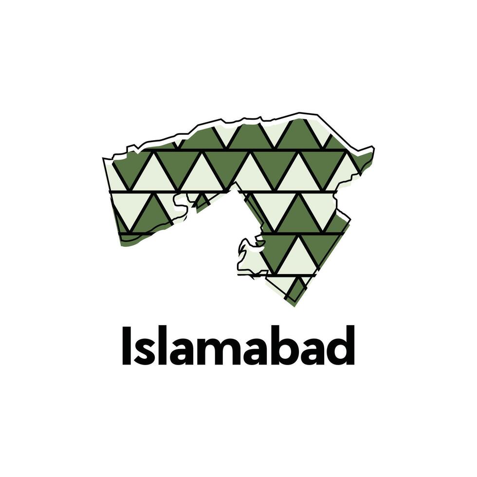 Map City of Islamabad design template, Infographic map illustration on a white background. vector