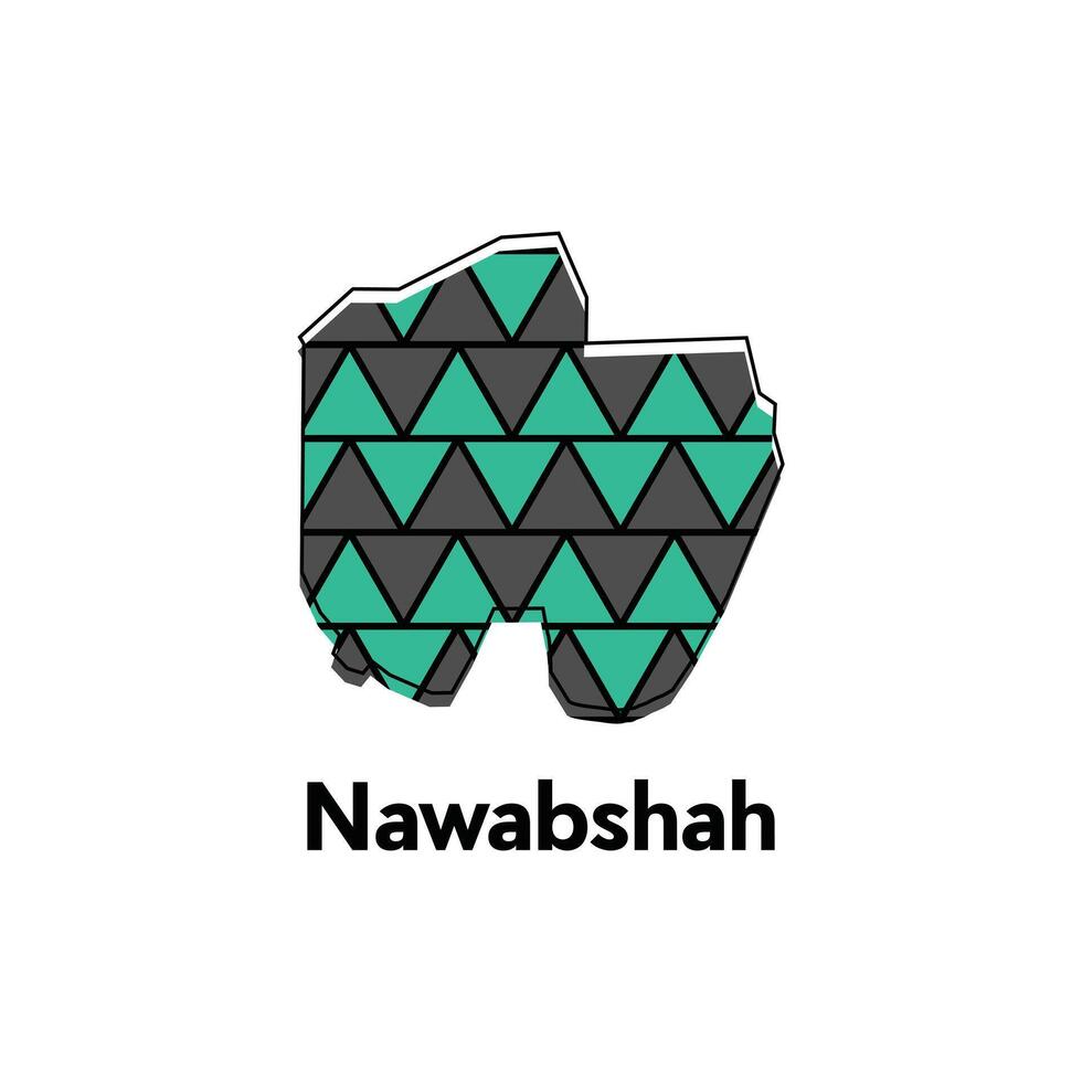 Map City of Nawabshah design template, Infographic map illustration on a white background. vector