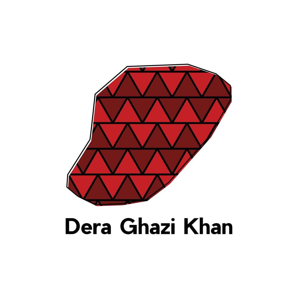 Map City of Dera Ghazi Khan design template, Infographic map illustration on a white background. vector