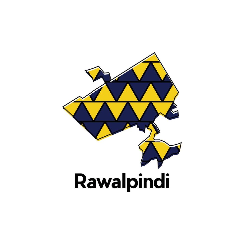 Map City of Rawalpindi design template, Infographic map illustration on a white background. vector
