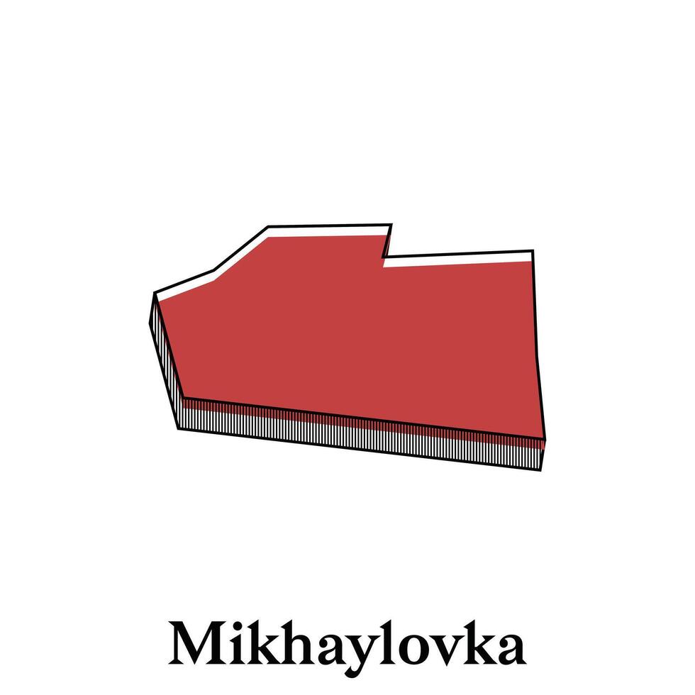 Mikhaylovka City Republic of Kyrgyzstan map illustration, template with outline graphic sketch style isolated on white background vector